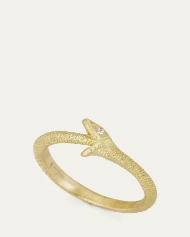 Anthony Lent 18K Yellow Gold Ouroboros Ring with Diamonds | Thumbnail 4