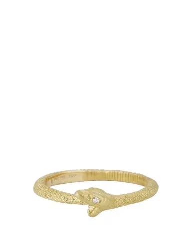 Anthony Lent 18K Yellow Gold Ouroboros Ring with Diamonds | Thumbnail 1
