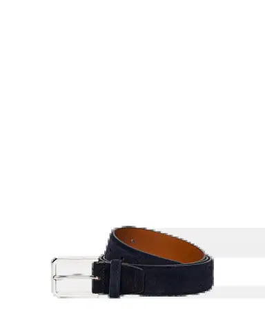 Santoni Men's Rectangle-Buckle Hand-Burnished Suede Belt | Thumbnail 2
