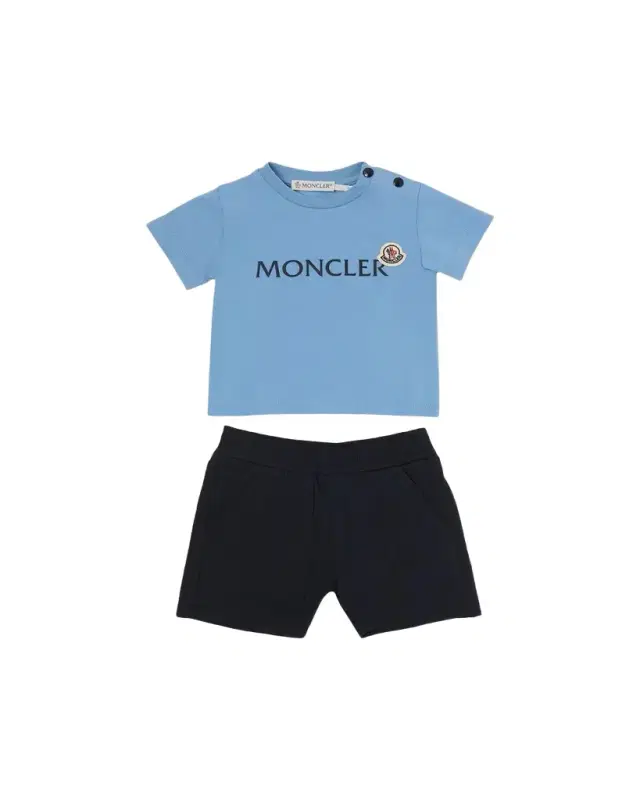 Moncler Boy's Stretch Cotton Pique Polo and Shorts Set, Size 6M-3