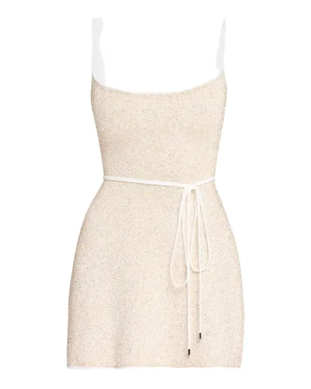 Retrofete Gisele Metallic Knit Mini Dress