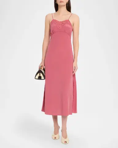 Chloé Lace-Trim Empire Silk Midi Slip Dress | Thumbnail 2