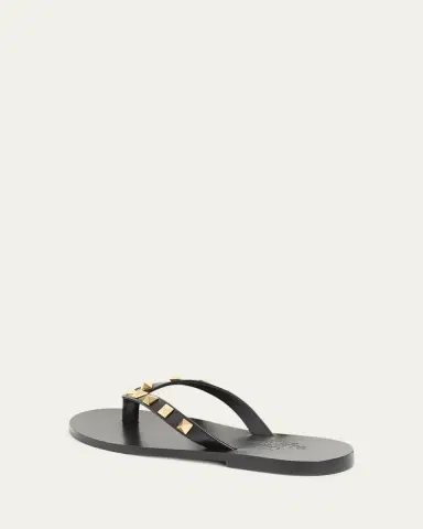 Valentino Garavani Rockstud Leather Flat Thong Sandals | Thumbnail 3