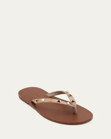 Valentino Garavani Rockstud Leather Flat Thong Sandals | Thumbnail 8