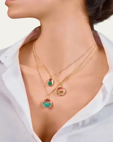 MORITZ GLIK 18K Yellow Gold Core 18 Necklace with Yellow Diamonds | Thumbnail 2