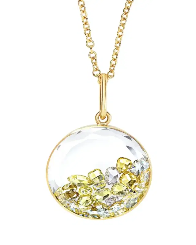 18K Yellow Gold Core 18 Necklace with Yellow Diamonds 18K Yellow Gold Core 18 Necklace with Yellow Diamonds