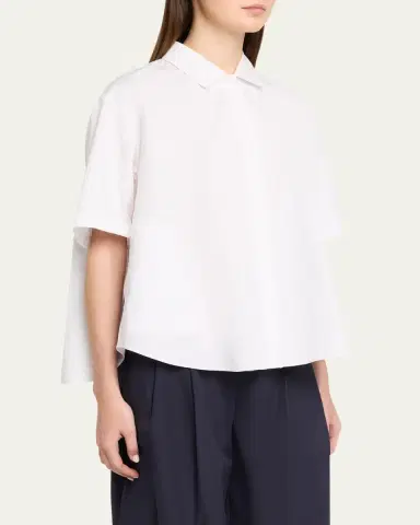 Lafayette 148 New York Pleated Cotton Shirt | Thumbnail 4 Lafayette 148 New York Pleated Cotton Shirt | Thumbnail 4