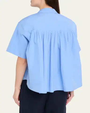 Lafayette 148 New York Pleated Cotton Shirt | Thumbnail 7 Lafayette 148 New York Pleated Cotton Shirt | Thumbnail 7