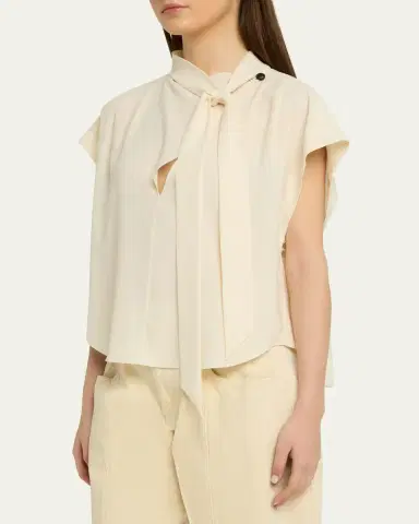Isabel Marant Selene Tie-Neck Blouse | Thumbnail 4 Isabel Marant Selene Tie-Neck Blouse | Thumbnail 4