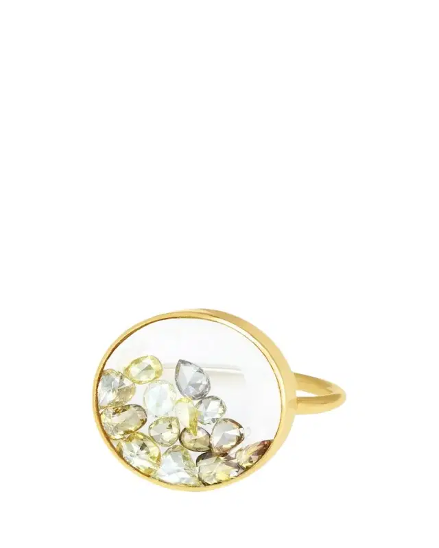 Yellow Diamond Shaker Ring in 18k Gold