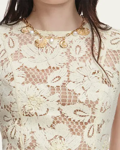 Self-Portrait Crochet Lace Midi Dress | Thumbnail 5 Self-Portrait Crochet Lace Midi Dress | Thumbnail 5