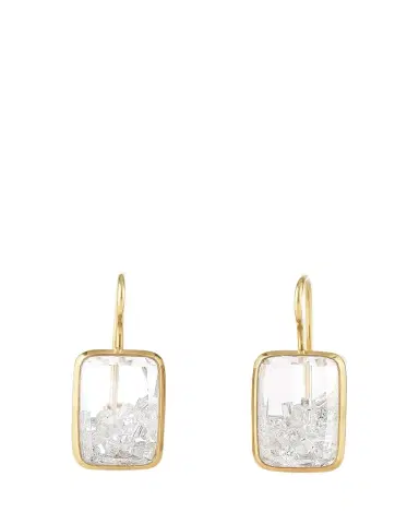 MORITZ GLIK Yellow Gold Diamonds in White Sapphire Kaleidoscope Shaker Drop Earrings | Thumbnail 1