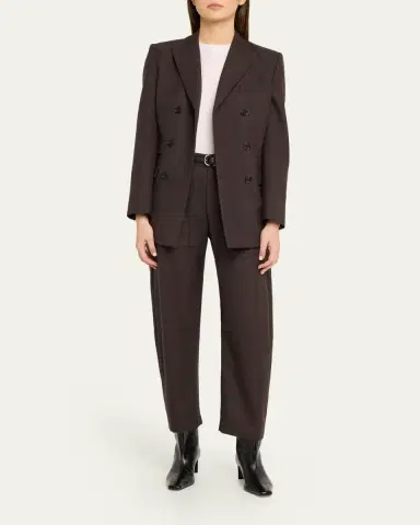 Nili Lotan Shon Virgin Wool Barrel-Leg Pants | Thumbnail 2