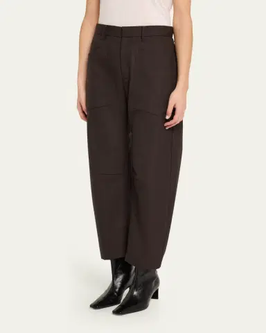 Nili Lotan Shon Virgin Wool Barrel-Leg Pants | Thumbnail 4