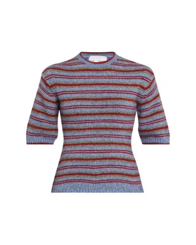 Proenza Schouler White Label Dana Striped Short-Sleeve Sweater