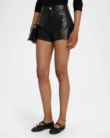 RE/DONE Leather A-Line Shorts | Thumbnail 4 RE/DONE Leather A-Line Shorts | Thumbnail 4