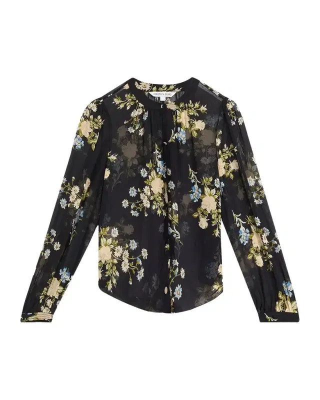 Veronica Beard Ashlynn Floral Silk Blouse
