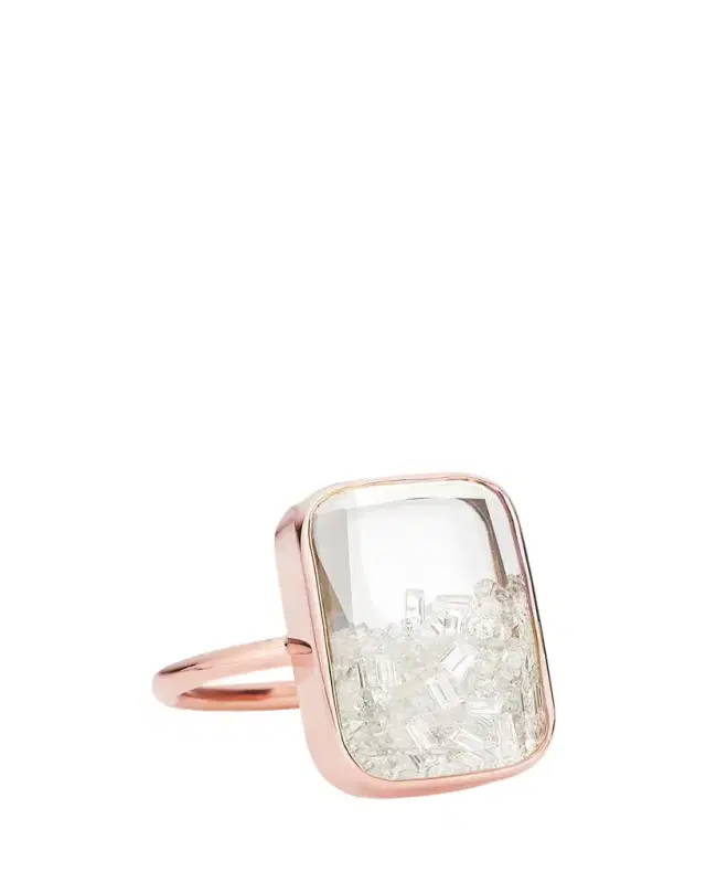 18K Rose Gold Ten Fourteen Diamond Ring with Kaleidoscope Shaker