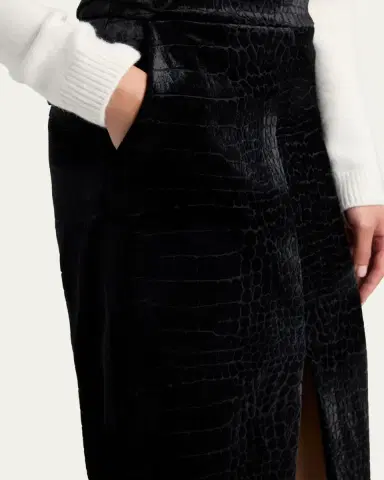 Tom Ford Croco-Embossed Velvet Midi Skirt | Thumbnail 5 Tom Ford Croco-Embossed Velvet Midi Skirt | Thumbnail 5