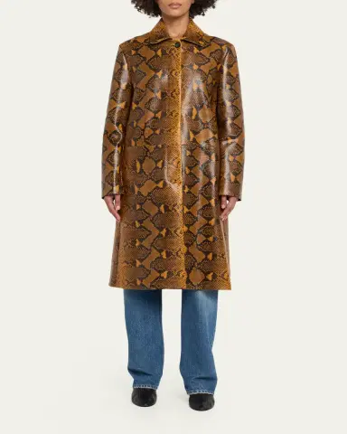 Proenza Schouler Leticia Python-Printed Leather Coat | Thumbnail 2 Proenza Schouler Leticia Python-Printed Leather Coat | Thumbnail 2