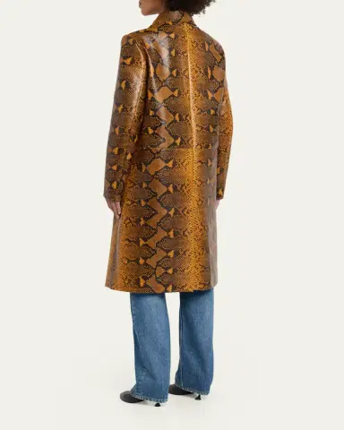 Proenza Schouler Leticia Python-Printed Leather Coat | Thumbnail 3 Proenza Schouler Leticia Python-Printed Leather Coat | Thumbnail 3