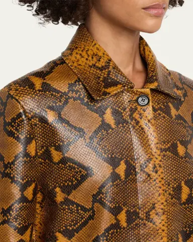 Proenza Schouler Leticia Python-Printed Leather Coat | Thumbnail 5 Proenza Schouler Leticia Python-Printed Leather Coat | Thumbnail 5
