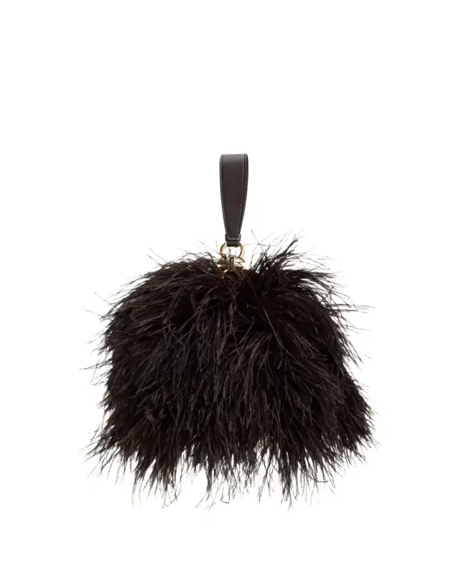 Ferragamo Feather Evening Clutch Bag