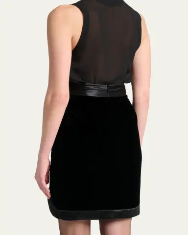 Saint Laurent Wrap Skirt in Velvet and Satin | Thumbnail 3 Saint Laurent Wrap Skirt in Velvet and Satin | Thumbnail 3