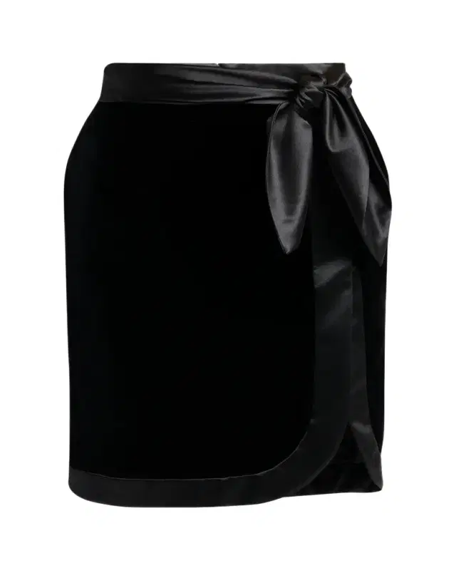 Saint Laurent Wrap Skirt in Velvet and Satin