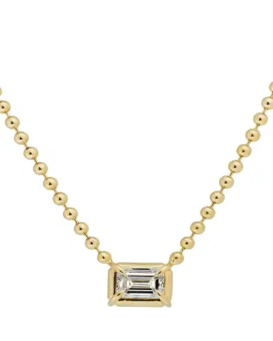 Dara Kaye Solar Drop Emerald Solitaire Necklace | Thumbnail 1 Dara Kaye Solar Drop Emerald Solitaire Necklace | Thumbnail 1