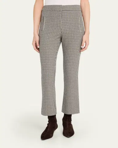 Veronica Beard Arte Check Plaid Kick-Flare Pants | Thumbnail 4 Veronica Beard Arte Check Plaid Kick-Flare Pants | Thumbnail 4