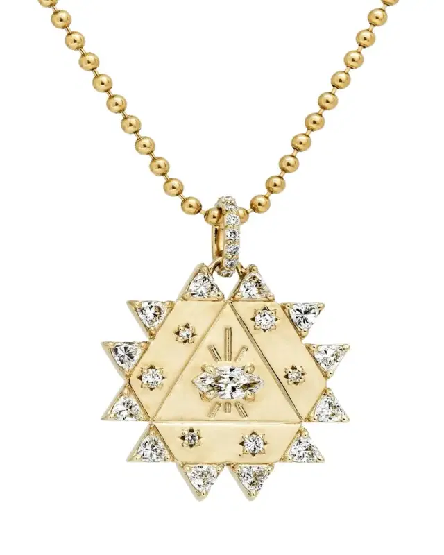 Dara Kaye Alchemy Mega Sun Transformation Pendant Necklace with Diamonds