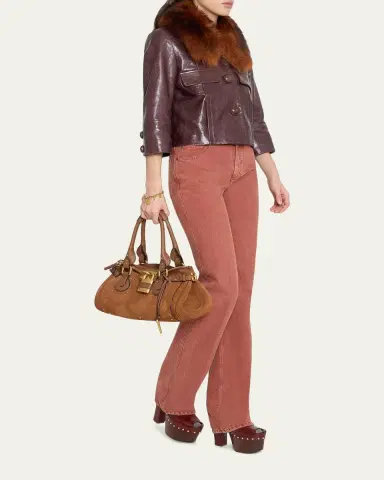 Chloé Paddington Padlock Suede Shoulder Bag | Thumbnail 2