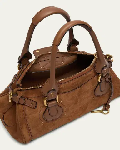 Chloé Paddington Padlock Suede Shoulder Bag | Thumbnail 3