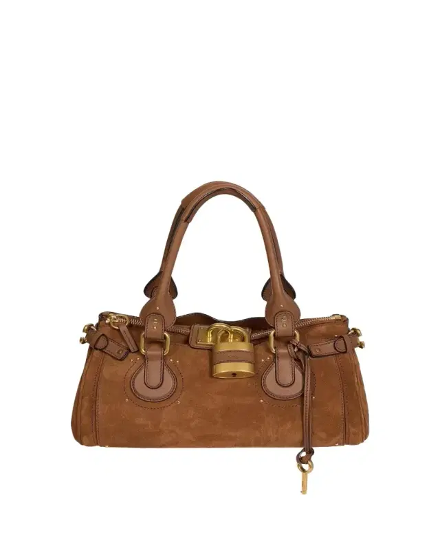 Chloe Paddington Padlock Suede Shoulder Bag