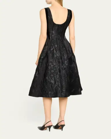Jason Wu Collection Mixed-Media Patchwork Sleeveless Low-Back Midi Dress | Thumbnail 3 Jason Wu Collection Mixed-Media Patchwork Sleeveless Low-Back Midi Dress | Thumbnail 3