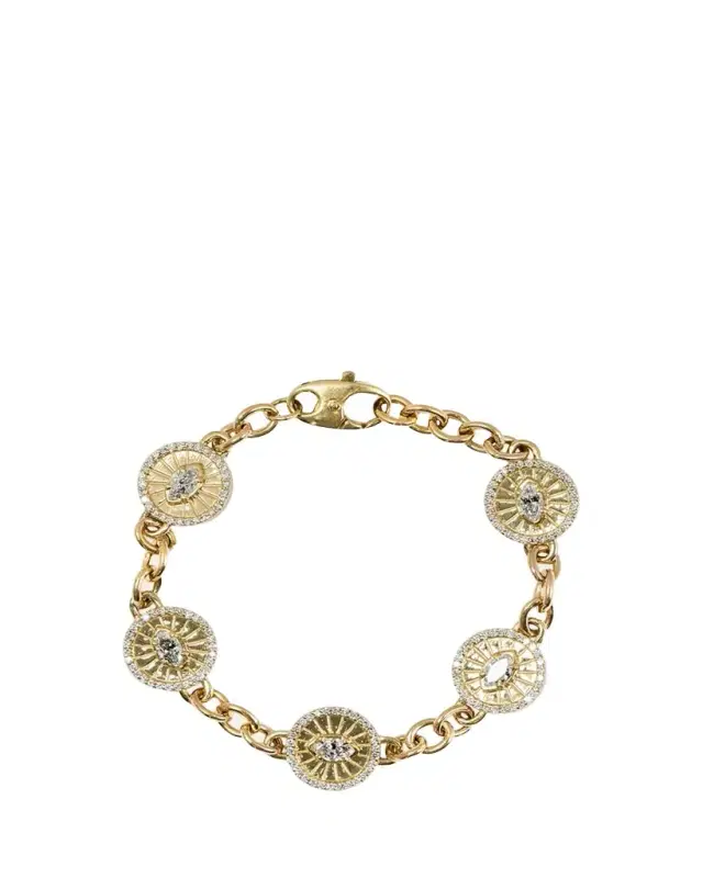 Dara Kaye Evil Eye Medallic Chain Bracelet