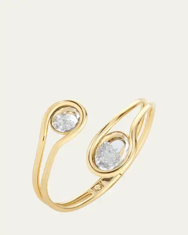 MORITZ GLIK 18K Yellow Gold Cascavel Open Bracelet with Diamonds and Kaleidoscope Shakers | Thumbnail 4