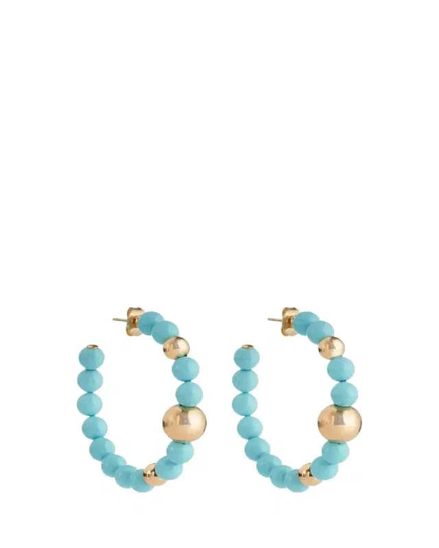 FARAONE MENNELLA by R.F.M.A.S. 6mm Turquoise Hoop Earrings