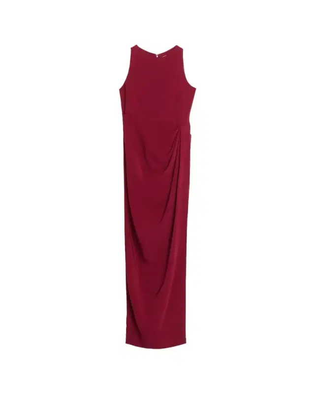 Oscar de la Renta Sleeveless Draped Slit Column Gown