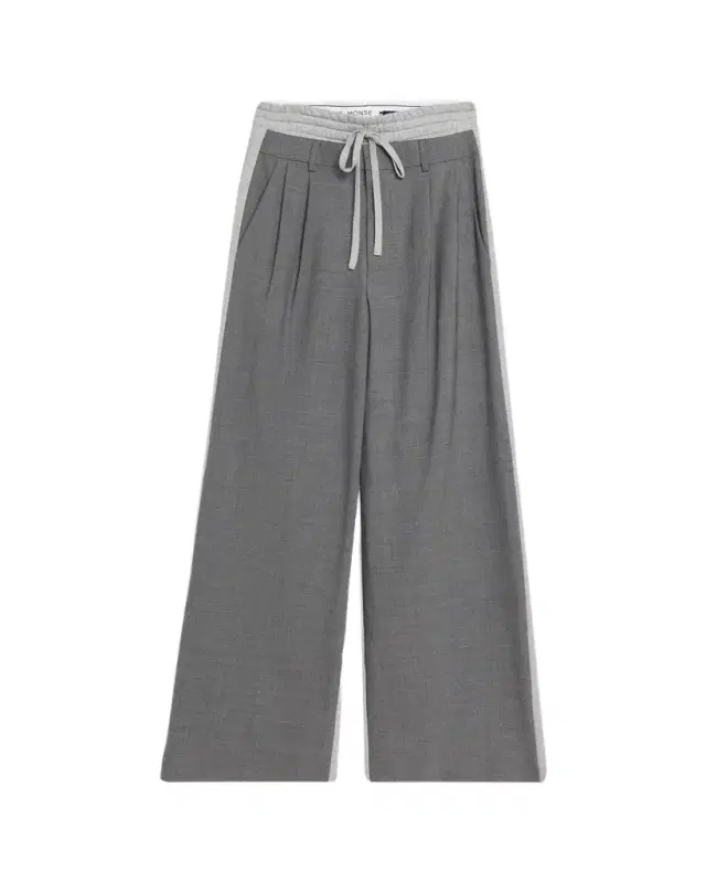 Monse Tailored Wool Combo Wide-Leg Sweatpants