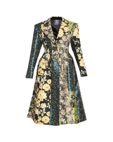 Jason Wu Collection Patchwork Floral Jacquard A-Line Long Jacket | Thumbnail 1