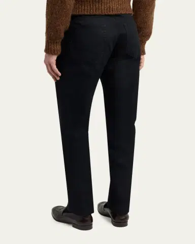 Brioni Men's Black Denim Slim Five-Pocket Pants | Thumbnail 3