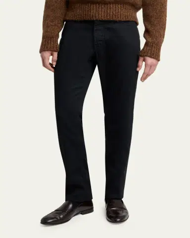 Brioni Men's Black Denim Slim Five-Pocket Pants | Thumbnail 4