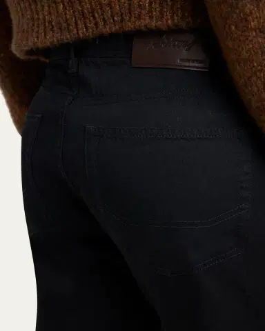 Brioni Men's Black Denim Slim Five-Pocket Pants | Thumbnail 5