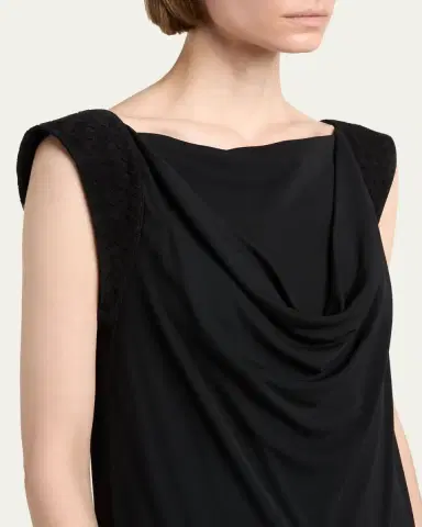 Bottega Veneta Intrecciato-Trim Draped Crepe Jersey Maxi Dress | Thumbnail 5 Bottega Veneta Intrecciato-Trim Draped Crepe Jersey Maxi Dress | Thumbnail 5