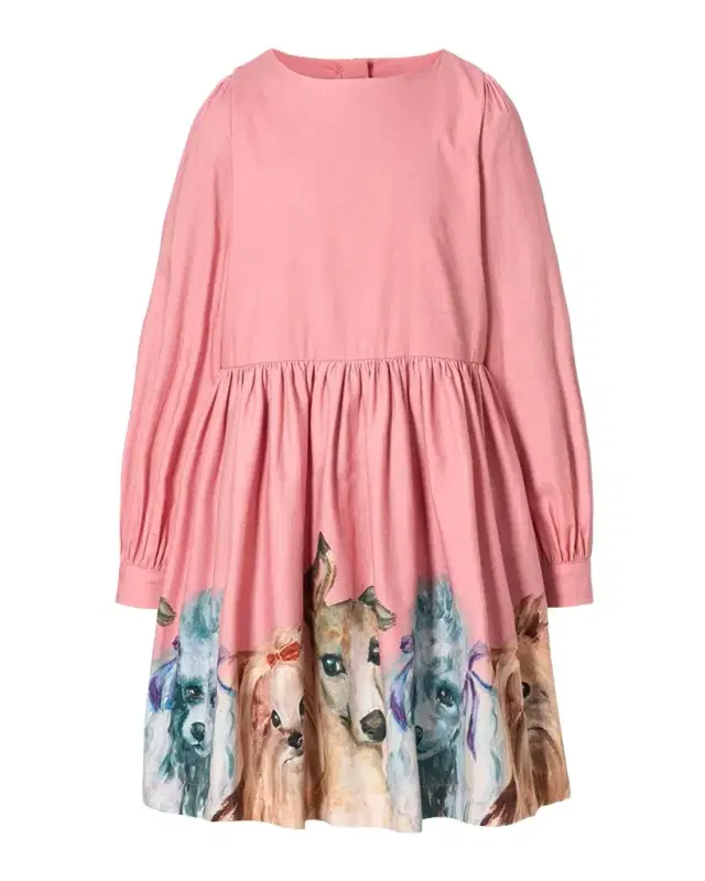 Molo Girl's Cleo Short Printed Long-Sleeve Dress, Size 7-12