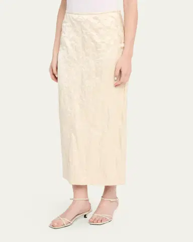 FFORME Mena Cotton-Blend Crinkled Straight Skirt | Thumbnail 4 FFORME Mena Cotton-Blend Crinkled Straight Skirt | Thumbnail 4