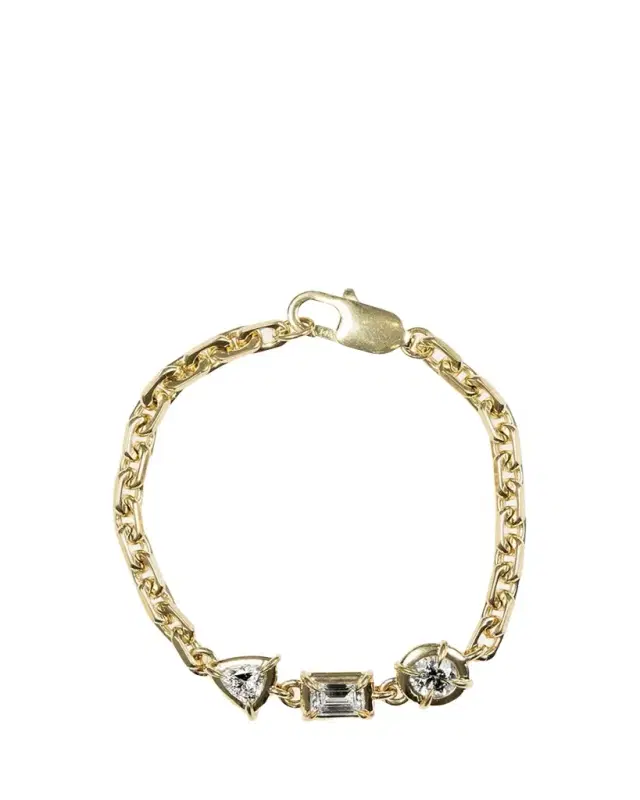 Dara Kaye Architectura Triple-Stone Solitaire Chain Bracelet
