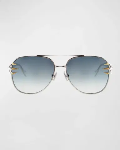 Anna-Karin Karlsson Men's Claw Voyage Double-Bridge Aviator Sunglasses | Thumbnail 2 Anna-Karin Karlsson Men's Claw Voyage Double-Bridge Aviator Sunglasses | Thumbnail 2